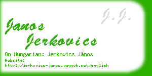 janos jerkovics business card